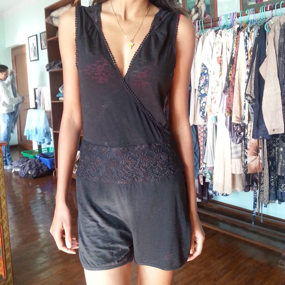 Black Bali Beach Romper